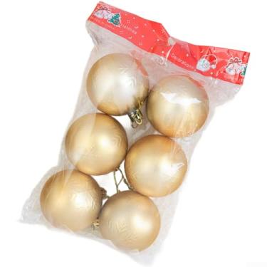 Imagem de Enfeite de bola de Natal de floco de neve, decoração de férias de plástico PVC com padrão intrincado para pendurar na árvore de Natal e exibição festiva, vermelho, 8 cm