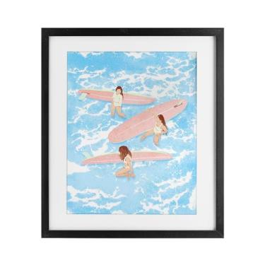 Imagem de Stupell Industries Surfing Girls Trio Impressão emoldurada preta sob vidro, design de Ziwei Li, 40 x 33