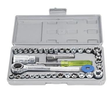 Imagem de Ferramentas Kit 40 Peças Chaves Soquetes Sextavados Catraca