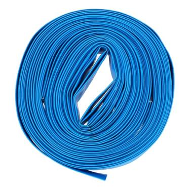 Imagem de DMiotech Tubo termorretrátil tubo de isolamento elétrico 2:1 tubo de fio de cabo envoltório manga azul 1,9 cm diâmetro 16,8 m de comprimento