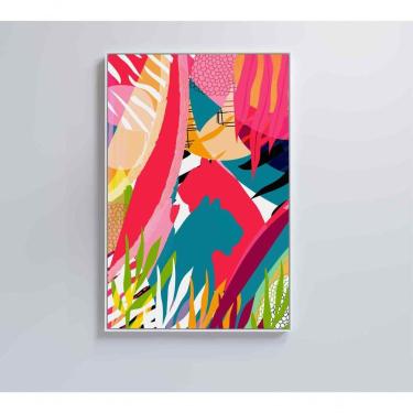 Imagem de Quadro Pintura Aquarela Tropical 3 60x40 Cm Vidro Impresso