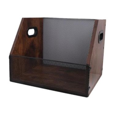 Imagem de FytStycale Suporte de Mesa Giratória para Livros, Decoração Retrô, Caixa de Armazenamento de Registros, Prateleira de Exibição para Escritório, Sala de Estudo