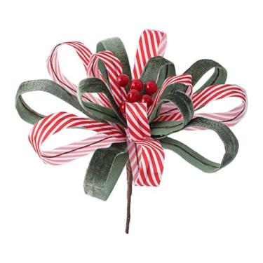 Imagem de FLCPJGV Arranjo floral artificial de Natal, flor de tecido artificial, arranjo floral para cemitério, casamento, guirlanda de Natal e Ano, Vermelho Verde