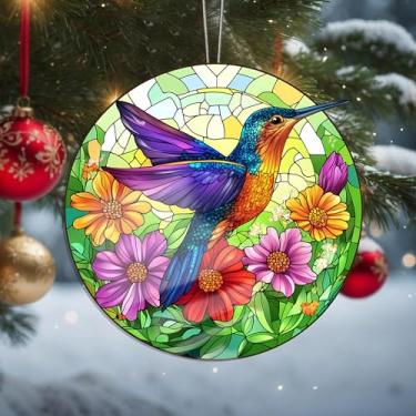 Imagem de Acrílico colorido, apanhador de sol, decoração de janela suspensa de coruja, arte de parede de arco-íris, para sala de estar, quarto, varanda, interior e exterior, jardim, enfeites de Natal 19 x 19 cm