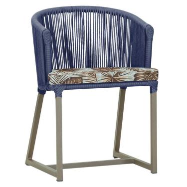 Imagem de Cadeira De Jantar Noronha Alumínio Fendi E6 Trama  Azul