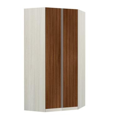 Imagem de Guarda-roupa Canto 2 Portas Crema Com Nogueira Dourado