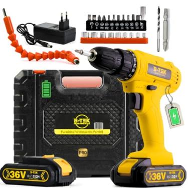 Imagem de Furadeira e Parafusadeira Portátil Sem Fio a Bateria 36V + Kit Maleta com acessórios 24 peças - 110/220V