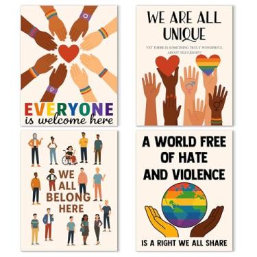 Imagem de Noaleviax Conjunto de pôster Pride All Art - decoração de parede com tema orgulho LGBTQ, Diversidade gay queer lésbicas, arte de parede para sala de aula, banheiro, casa, escritório, decoração de