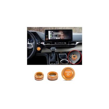 Imagem de Para acessórios Toyota Sienna 2025 2026, kit de acabamento de capas de maçaneta de liga de alumínio DvlynAuroa 4 peças (laranja) - Serve para espelho retrovisor, início de pressão e volume