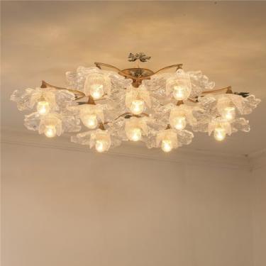 Imagem de Luminária de teto estilo pastoral americano, criatividade francesa, para sala de estar, restaurante, quarto, escritório, casa de campo, café, loja de roupas, decoração em LED, lâmpada em for