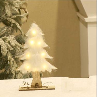 Imagem de HYMCX Árvore de Natal premium, árvore de Natal de feltro de lã, árvore de Natal, estatueta de árvore de Natal, enfeites de Natal de mesa pequenos pingentes, várias árvores de Natal falsas (cor: árvore