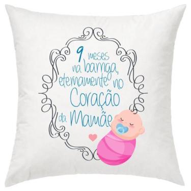 Imagem de Almofada Decorativa Menina 9 Meses Na Barriga 30 X 30 Cm - Evangelize,
