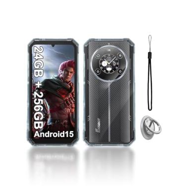 Imagem de KONXISA Capa para FOSSIBOT F109 / F109S 5G, capa de telefone com fivelas e cordões, capa protetora de material TPU premium, capa protetora resistente a arranhões e quedas, transparente