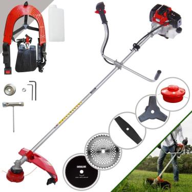 Imagem de Roçadeira Com Sistema Anti-Vibração Toyama RT52L À Gasolina 2T 52cc 2HP 10.000rpm Multifuncional Completa Com Carretel de Nylon e 4 Lâminas de Corte