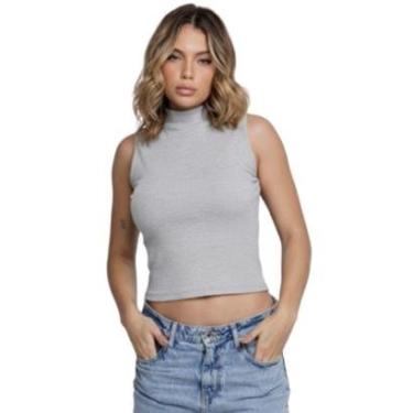 Imagem de Blusa Sem Manga Regata Gola Alta Serra e Mar Modas Básica Confortavel Moda Casual Blogu...