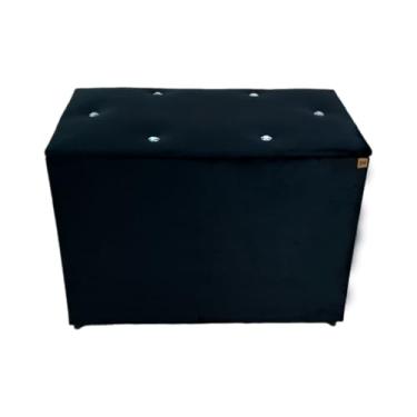 Imagem de Baú Decorativo Almofadado para Quarto e Closet – Porta Objetos Prático(Preto)