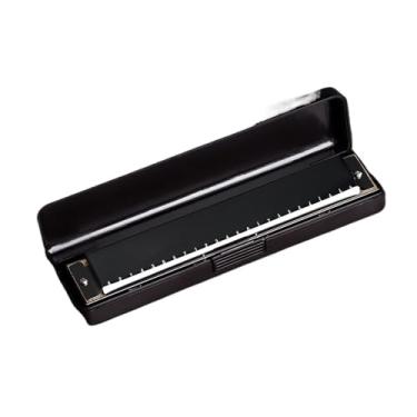 Imagem de Gaita profissional 24 furos C Tune para adultos iniciantes desempenho polifônico (preto)