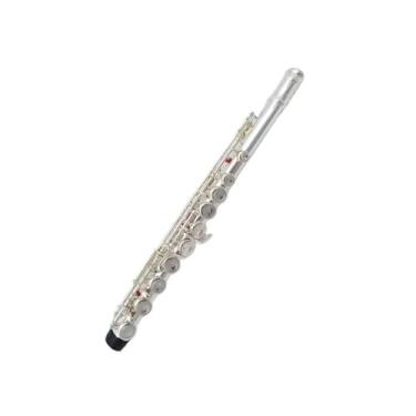 Imagem de Flauta baixo níquel cobre branco 16 furos em C alto flauta