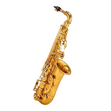 Imagem de Saxofone alto profissional E-Flat dourado com palheta de boca de banda