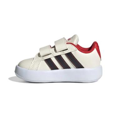 Imagem de adidas Tênis infantil unissex Disney Home Alone Grand Court, Branco creme/preto/vermelho universitário, 4 Infant