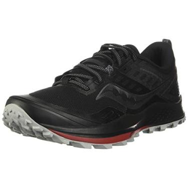 Imagem de Saucony Tênis de corrida masculino Peregrine 10 GTX Trail, Preto/vermelho, 11.5