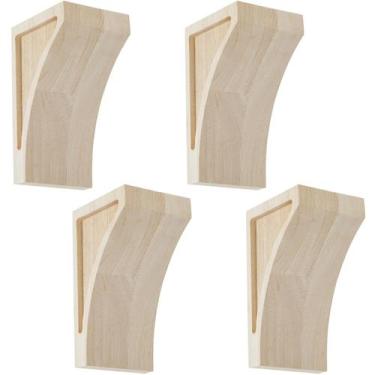 Imagem de Suportes de prateleira de madeira Briwooody Traditional 3x9x15cm 4 uni