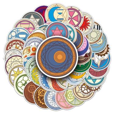 Imagem de Pacote de adesivos Magic Circle Anime, vinil impermeável, 50 unidades