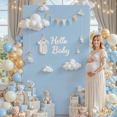 Imagem de Capa de fundo quadrada azul de 1,2 m capa quadrada de arco elástico para casamento, casamento, aniversário, chá de bebê, decoração de cerimônia