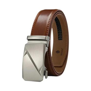 Imagem de Cinto De Couro Luxuoso Masculino Com Fivela Automática, Cinto De Negóc