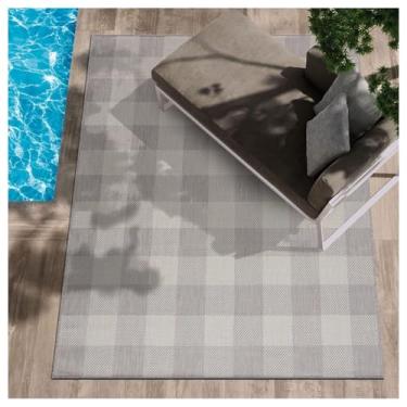 Imagem de SPXMQSS Tapetes para ambientes externos para jardim, tapete externo de fácil limpeza, resistente ao desgaste, antiderrapante, para acampamento, deck, varanda, piquenique, quintal F 80 x 160 cm