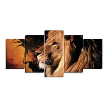 Imagem de quadros decorativo 5 peças mod Jesus Leão (/ - autopc 3mm