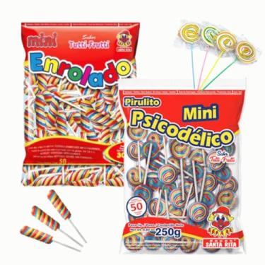 Imagem de Genérico, Kit 2 Pirulitos Mini Psicodelico Chaves E Mini Enrolado Colorido