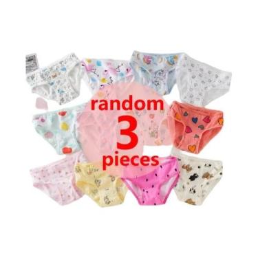 Imagem de Calcinhas Curtas De Algodão Com Estampa De Desenho Animado Para Menina