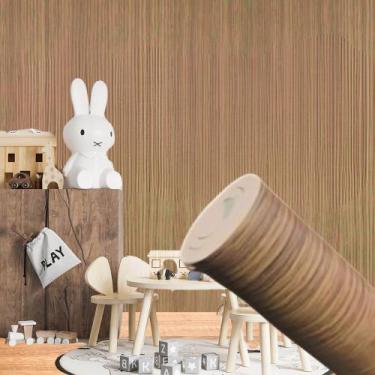 Imagem de Papel de Parede PREMIUM 10 METROS Madeira Tabaco Claro Adesivo Móveis 