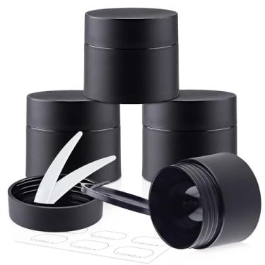 Imagem de Recipientes de plástico pacote com 4, frascos de tamanho de viagem de 20 g com tampas, ideais para maquiagem, cosméticos, protetor labial, creme de amostra e loção de beleza