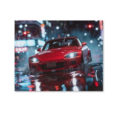 Imagem de HouLaiZhe Red Jdm Car S2000 Sports Cool Posters Canvas Wall Estética Decoração de parede Impressão de parede Sala de Galeria Decoração de parede para quarto sala de estar escritório 11 x 14 polegadas