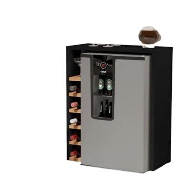 Imagem de Aparador Moderno De Sala De Estar, Bar Com ArmáRio Para Cerveja E Vinhos(4008 Preto Com Nature)