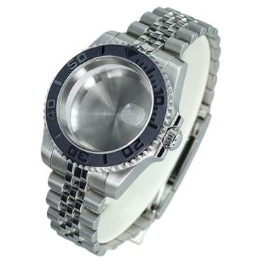 Imagem de FEIYASHI Caixa de relógio de vidro safira de luxo para NH35 NH36 substituição 28,5 mm movimento de relógio de aço inoxidável peça de reparo de iate, Tampa inferior sólida 3, For Miyota8215 8205