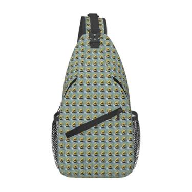 Imagem de SKKNT Bolsa transversal masculina e feminina com estampa de abacate diagonalmente mochila tiracolo para viagem uso diário caminhadas