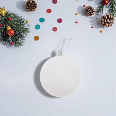 Imagem de Generic 1 peça de bolas de Natal ornamentos de bola de Natal com laço de plástico branco fosco 8 cm