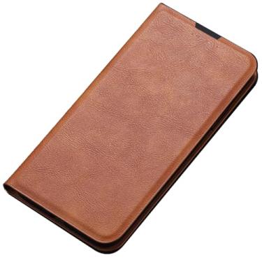 Imagem de LYJSMGZ Capa flip para Huawei Honor Magic 8 Pro/Magic 8, suporte para cartão, capa fina, dissipação de calor, anti-impressão digital, à prova de choque, marrom, Majic 8