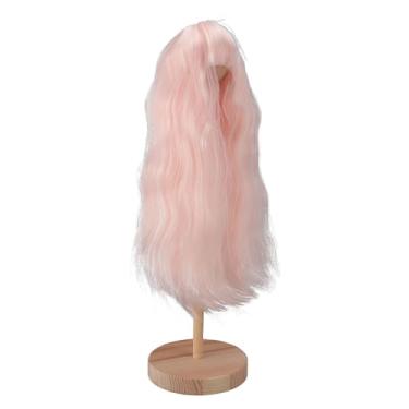 Imagem de Zerodis Peruca de Boneca 1/4, Cabelo Encaracolado Longo de Seda de Alta Temperatura para Boneca de Juntas Esféricas de 7 a 8 Polegadas Com Franja Perfeita para Estilo de (Rosa)