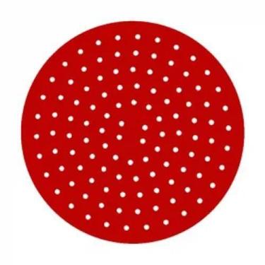 Imagem de Tapete Assar Redondo Silicone Air Fryer Forno 20Cm Vermelho - Gedex