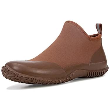 Imagem de BAXINIER Botas de borracha neoprene masculinas leves e curtas impermeáveis para jardim, Marrom 238, 12.5 Women/11 Men