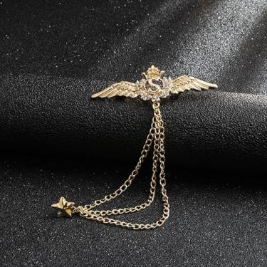 Imagem de Broche de estrela de prata, alfinete de lapela, alfinete de cristal, zircônia, terno de corrente pendurada, acessórios de terno para uso diário, 1 count (pack of 1), Liga de aço, Zircônia cúbica