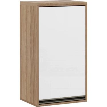 Imagem de Armário Aéreo 40 Cm 1 Porta Branco Laca 1 Prateleira Yara Luciane Móveis