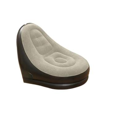 Imagem de Sofá Inflável Portátil Com Bomba De Ar Poltrona Dobrável Para Camping Praia E Casa Ao (Cinza Sofa (1 peça))