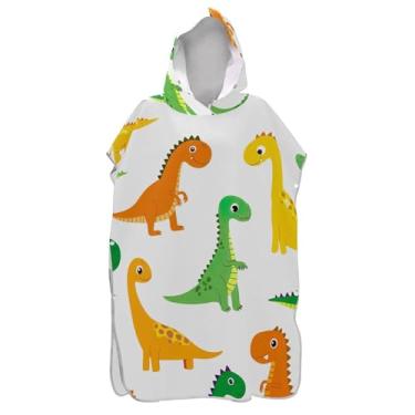Imagem de TSENQUE Poncho de surfe trocador de roupão para banho de praia Adul toalhas com capuz leve bonito dinossauro ponchos adultos para mulheres