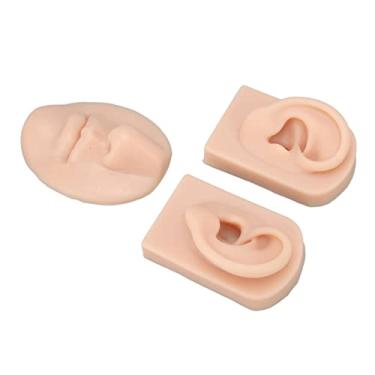 Imagem de Generic Adereços de Exibição para Prática de Piercing No Nariz e Orelha, Material de Silicone, Experiência de Operação Realista, Adequado para Piercings Corporais, Profissionais Médicos (Cor de pele média)