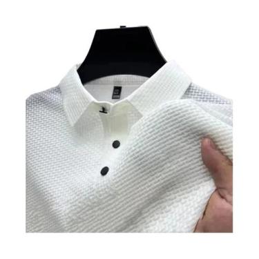 Imagem de Camisa Polo Masculina De Seda Gelada De Manga Curta, Respirável, Sensa